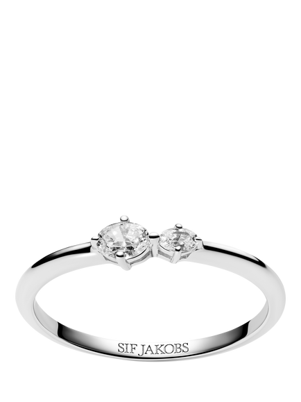 Sif Jakobs Jewellery Ovale Due Cubic Zirconia Ring, Silver, P, Silver