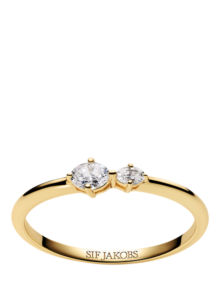 Sif Jakobs Jewellery Ovale Due Crystal Ring, Gold, Gold