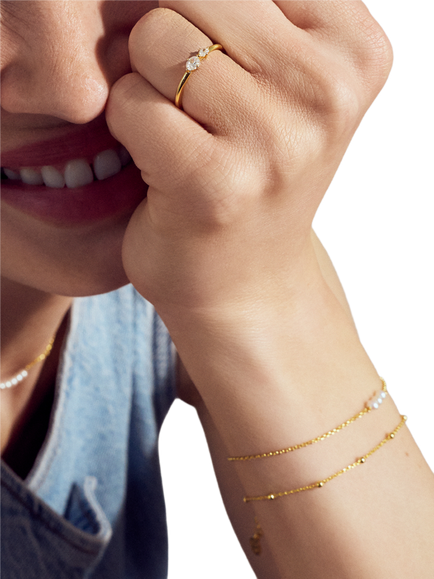 Sif Jakobs Jewellery Ovale Due Crystal Ring, Gold - view 2, Gold