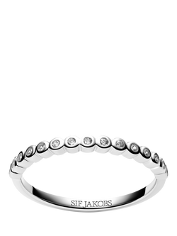 Sif Jakobs Jewellery Sarzana Cubic Zirconia Ring, Silver, Silver