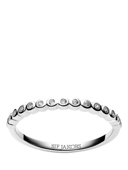Sif Jakobs Jewellery Sarzana Cubic Zirconia Ring, Silver, P, Silver