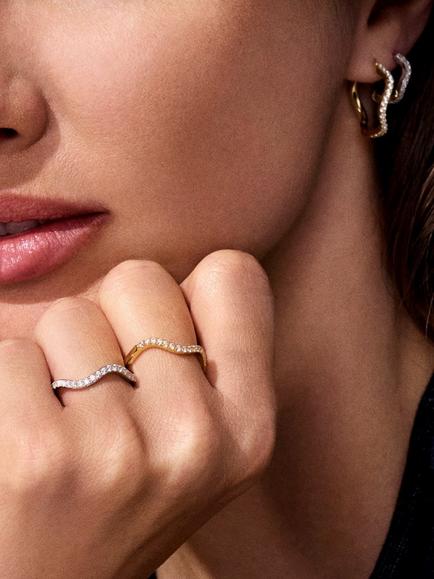 Sif Jakobs Jewellery Ellera Waves Medio Ring, Silver - view 2, Silver