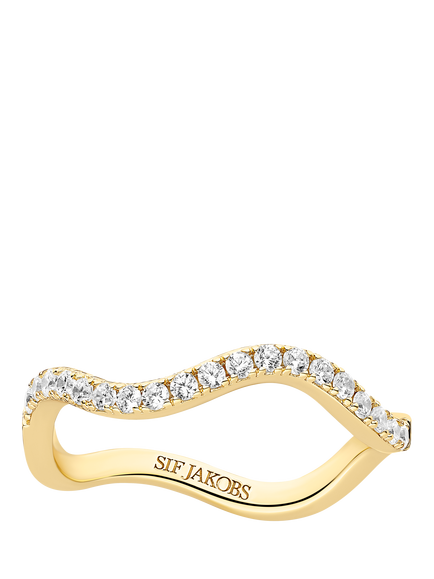Sif Jakobs Jewellery Ellera Waves Medio Ring, Gold, Gold