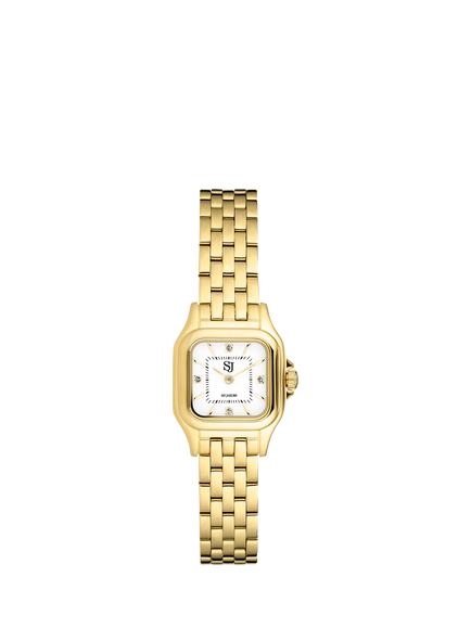 Sif Jakobs Jewellery Women's Fiorella Matte Dial Bracelet Strap Watch, Gold/White, Gold/White