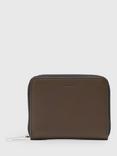 AllSaints Lena Leather Zip Around Wallet, Fango Brown