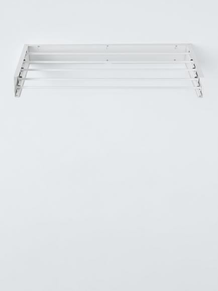 John Lewis Wall Mounted Indoor Clothes Airer, White - view 2, White