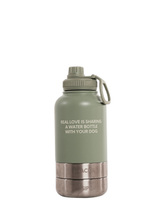 By Teddy Dog Bowl Water Bottle, Green Mint