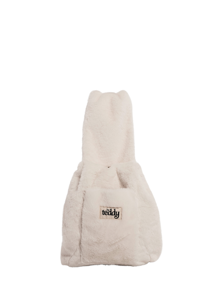 By Teddy Plush Puppy Sling Bag, Natural Cream, Natural Cream