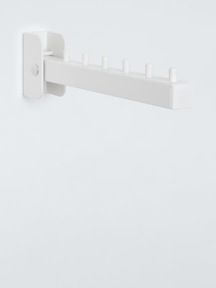 John Lewis Wall Mounted Flip Down Hanger, White, White