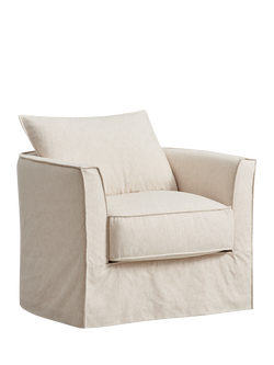 John Lewis Falmouth Loose Cover Armchair - view 2, Natural Native Linen