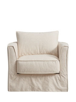John Lewis Falmouth Loose Cover Armchair, Natural Native Linen