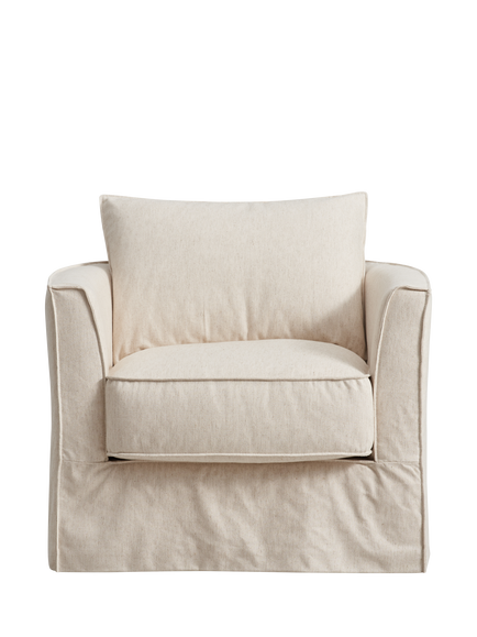 John Lewis Falmouth Loose Cover Armchair, Natural Native Linen