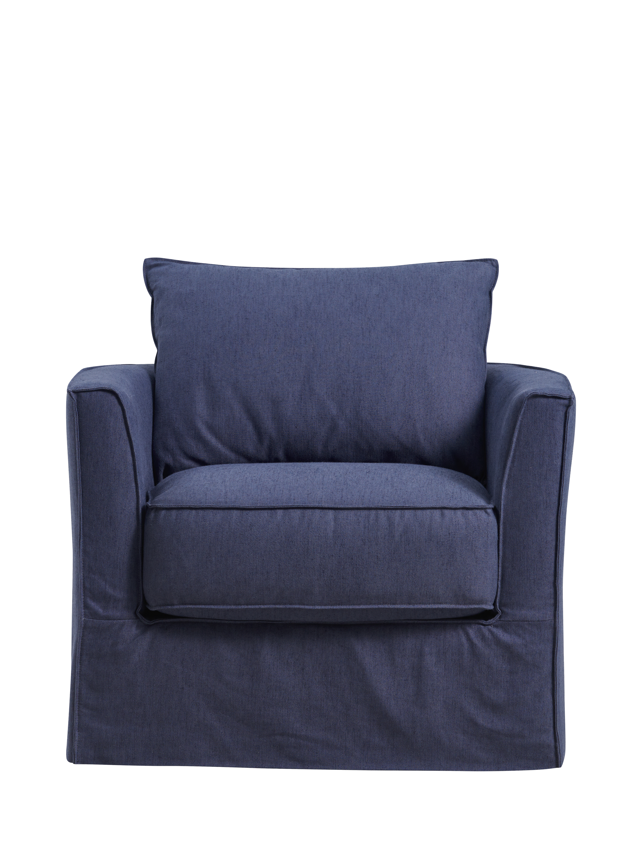 Falmouth Range, John Lewis Falmouth Loose Cover Armchair, Navy Native Linen