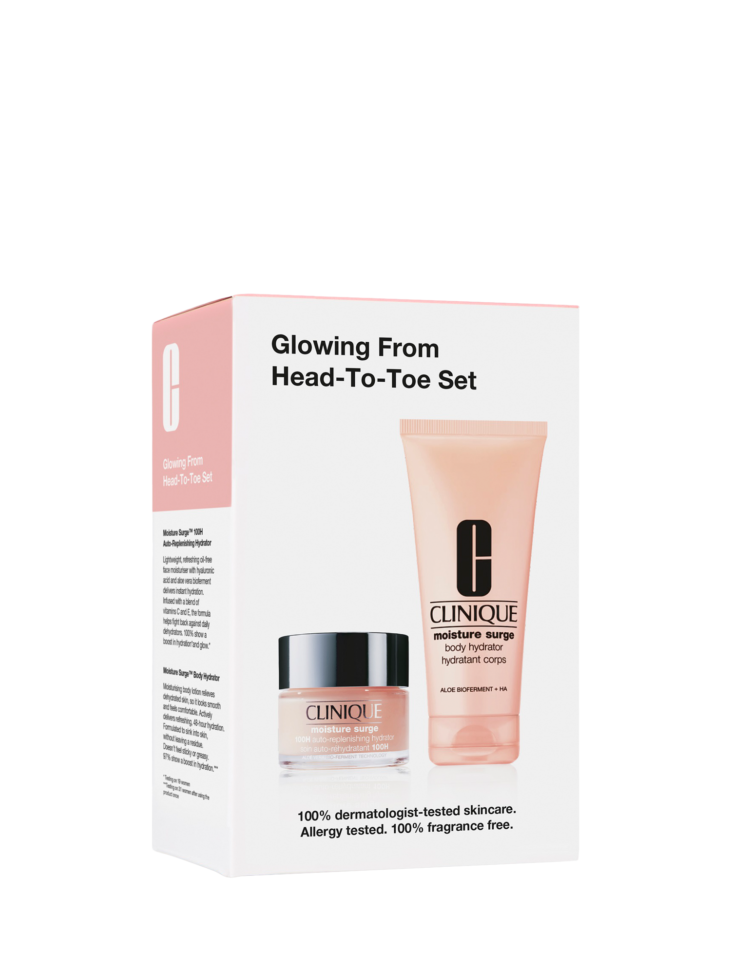 Product image 2 of 5, which shows Clinique Glowing From Head To Toe Skincare Gift Set