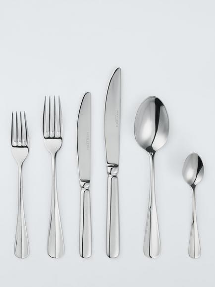 John Lewis Baguette Stainless Steel Cutlery Set, 24 Piece/4 Place Settings, Silver