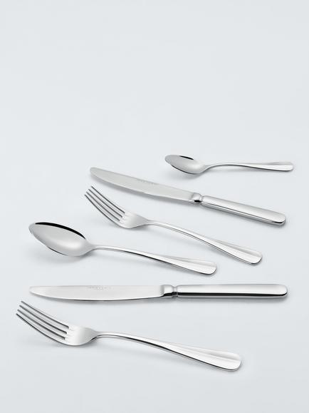 John Lewis Baguette Stainless Steel Cutlery Set, 24 Piece/4 Place Settings - view 2, Silver