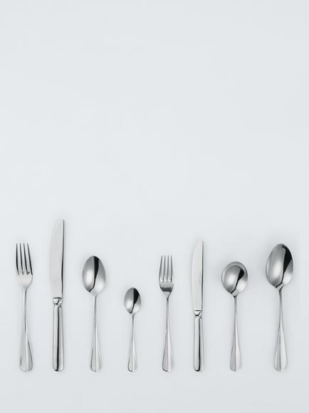 John Lewis Baguette Stainless Steel Cutlery Set, 44 Piece/6 Place Settings, Silver