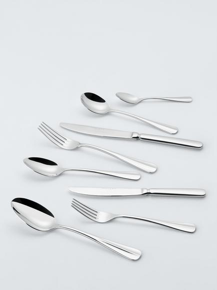 John Lewis Baguette Stainless Steel Cutlery Set, 44 Piece/6 Place Settings - view 2, Silver