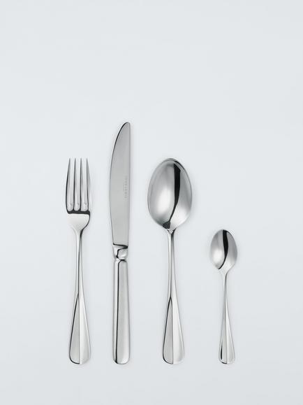 John Lewis Baguette Stainless Steel Cutlery Set, 4 Piece/1 Place Setting, Silver