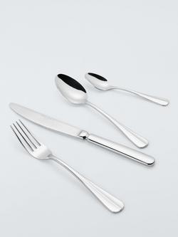 John Lewis Baguette Stainless Steel Cutlery Set, 4 Piece/1 Place Setting - view 2, Silver