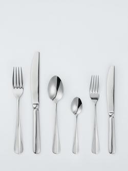John Lewis Baguette Stainless Steel Cutlery Set, 6 Piece/1 Place Setting, Silver