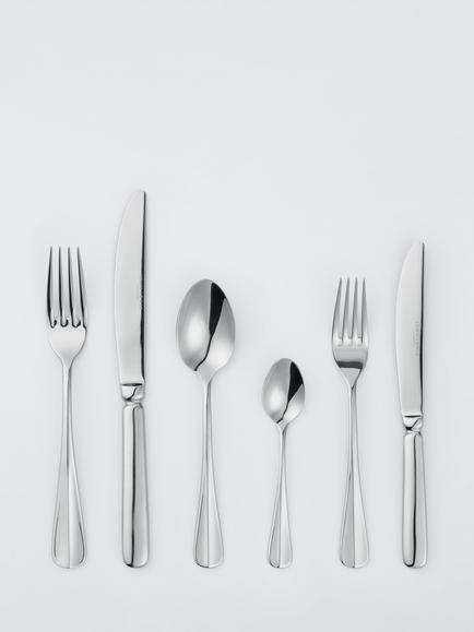 John Lewis Baguette Stainless Steel Cutlery Set, 6 Piece/1 Place Setting, Silver