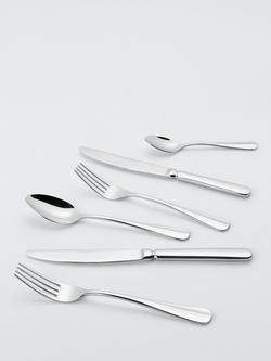 John Lewis Baguette Stainless Steel Cutlery Set, 6 Piece/1 Place Setting - view 2, Silver