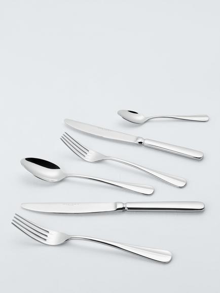 John Lewis Baguette Stainless Steel Cutlery Set, 6 Piece/1 Place Setting - view 2, Silver
