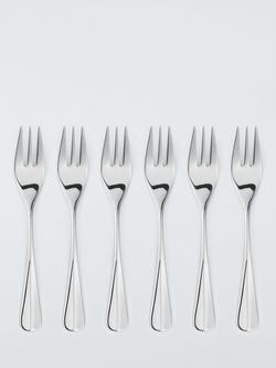 John Lewis Baguette Stainless Steel Pastry Forks, Set of 6, Silver