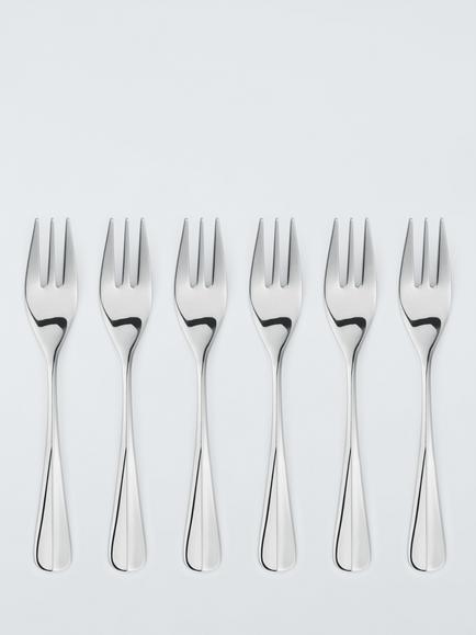 John Lewis Baguette Stainless Steel Pastry Forks, Set of 6, Silver