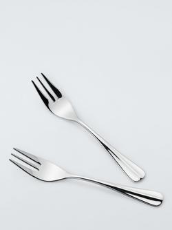 John Lewis Baguette Stainless Steel Pastry Forks, Set of 6 - view 2, Silver