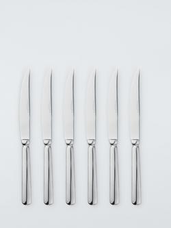 John Lewis Baguette Stainless Steel Steak Knives, Set of 6, Silver