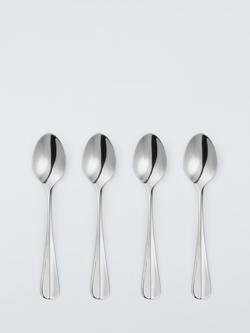 John Lewis Baguette Stainless Steel Teaspoons, Set of 4, Silver