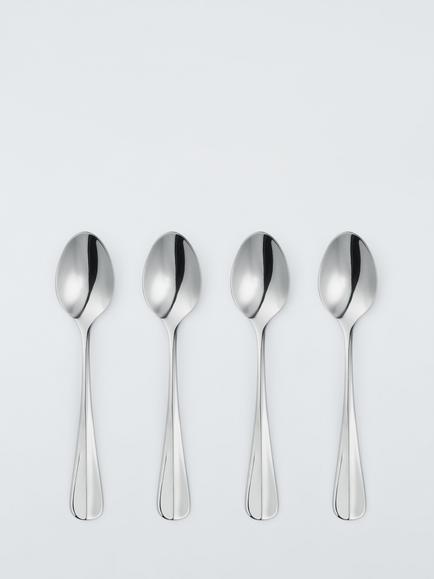 John Lewis Baguette Stainless Steel Teaspoons, Set of 4, Silver