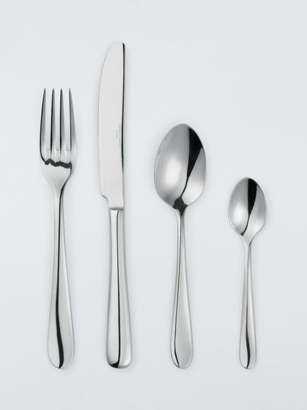 John Lewis Luna Stainless Steel Cutlery Set, 4 Piece/1 Place Setting, Silver