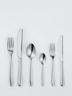 John Lewis Luna Stainless Steel Cutlery Set, 6 Piece/1 Place Setting, Silver