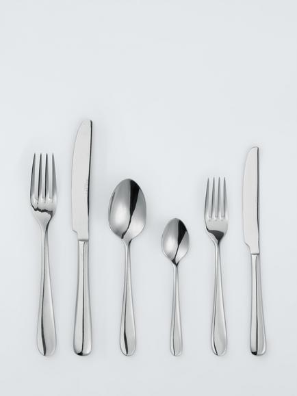 John Lewis Luna Stainless Steel Cutlery Set, 6 Piece/1 Place Setting, Silver
