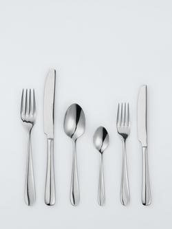 John Lewis Luna Stainless Steel Cutlery Set, 24 Piece/4 Place Settings, Silver