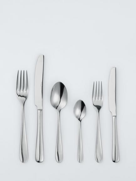 John Lewis Luna Stainless Steel Cutlery Set, 24 Piece/4 Place Settings, Silver