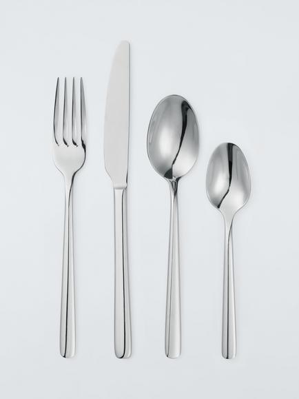 John Lewis Orbit Stainless Steel Cutlery Set, 16 Piece/4 Place Settings, Silver