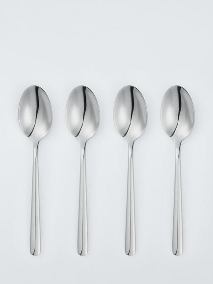 John Lewis Orbit Stainless Steel Dessert Spoons, Set of 4, Silver