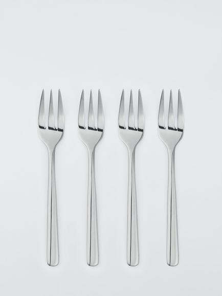 John Lewis Orbit Stainless Steel Pastry Forks, Set of 4, Silver