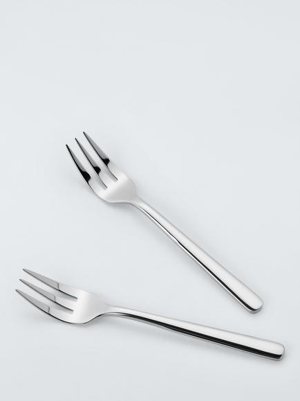 John Lewis Orbit Stainless Steel Pastry Forks, Set of 4 - view 2, Silver