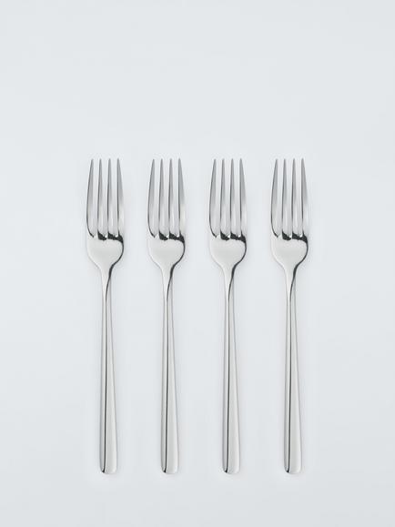 John Lewis Orbit Stainless Steel Table Forks, Set of 4, Silver