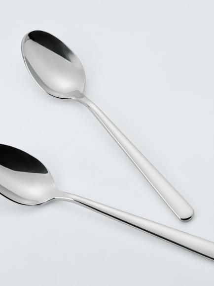 John Lewis Orbit Stainless Steel Table Spoons, Set of 2 - view 2, Silver