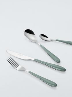 John Lewis Studio Cutlery Set, 16 Piece/4 Place Settings, Sage - view 2, Green