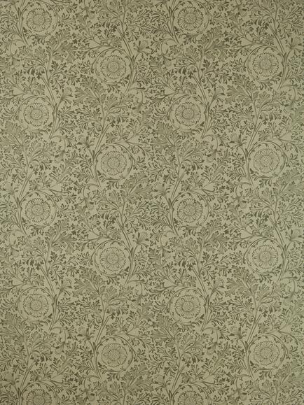 Morris & Co. Chamomile Embroidery Forest Furnishing Fabric, Bayleaf