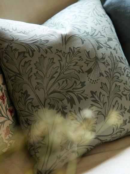 Morris & Co. Chamomile Embroidery Forest Furnishing Fabric - view 2, Bayleaf
