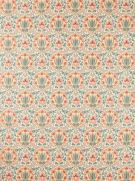 Morris & Co. Iris & Rose Furnishing Fabric, Indigo/Crimson
