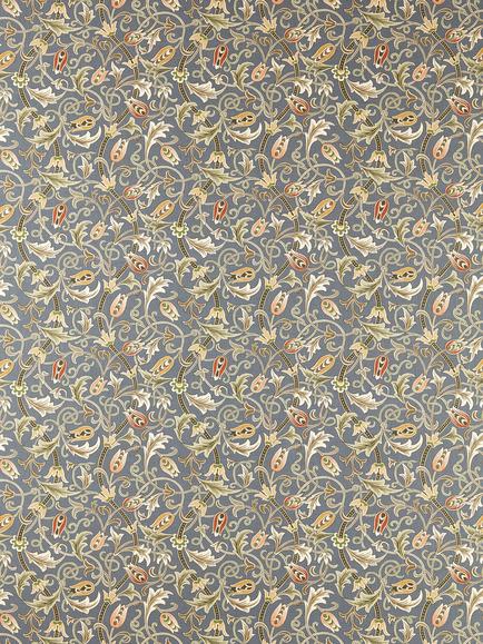 Morris & Co. Scrolling Tulip Furnishing Fabric, Slate/Apricot